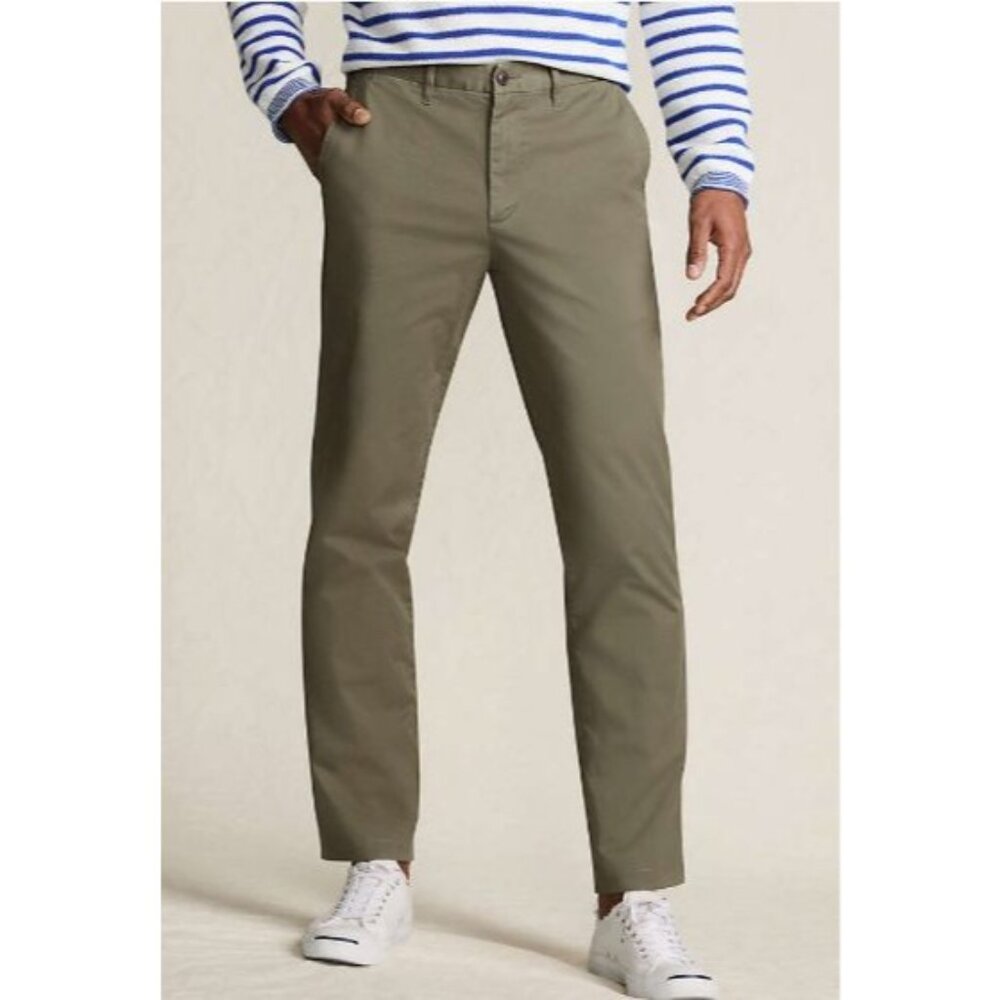 Lands End Chino‎ Pant Mens 38 Olive Green Traditional Fit Preppy Business Casual